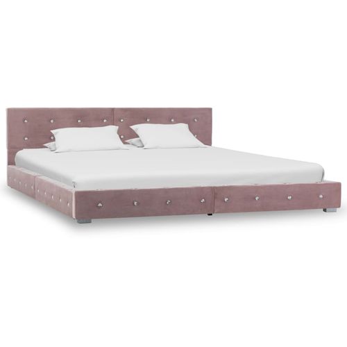 Okvir za krevet ružičasti baršunasti 180 x 200 cm slika 1