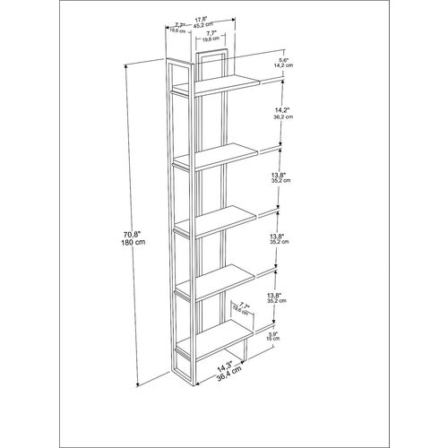 Hanah Home Alice - Black, Ud Oak
Black Bookshelf slika 4