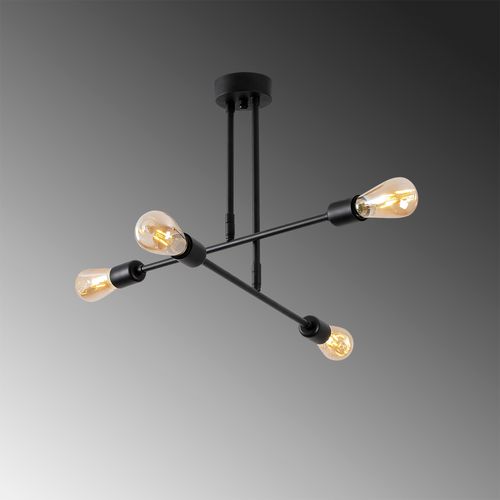 Opviq Stropna lampa FLOWER, crna, metal,70 x 70 cm, visina 40 cm, 4 x E27 40 W, Flower - 161 - AV slika 5