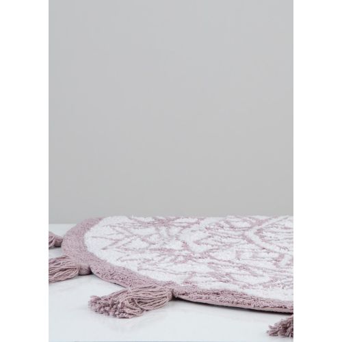 Pina White Dusty Rose Bathmat - Pamučni Kupatilski Tepih slika 5