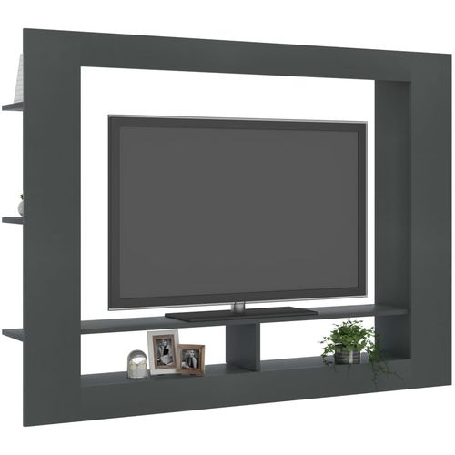 TV ormarić sivi 152 x 22 x 113 cm od konstruiranog drva slika 3