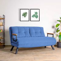 Atelier Del Sofa Dvosjed na razvlačenje, Plava, Sando 2-Seater - Blue