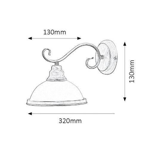 Rabalux Elisett zidna lampa E27 1x60W bronza Klasična rasveta slika 2