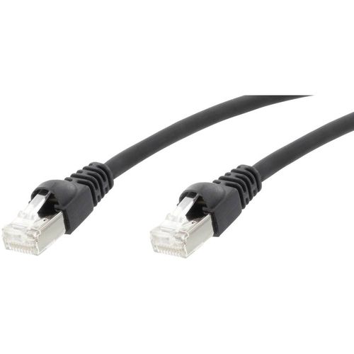 Telegärtner L00006D0100 RJ45 mrežni kabel, Patch kabel cat 5e F/UTP 25.00 m crna vatrostalan, sa zaštitom za nosić 1 St. slika 1