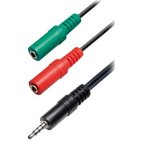 Transmedia Headset adapter cable 0,2m Plug to 2x Jack slika 1