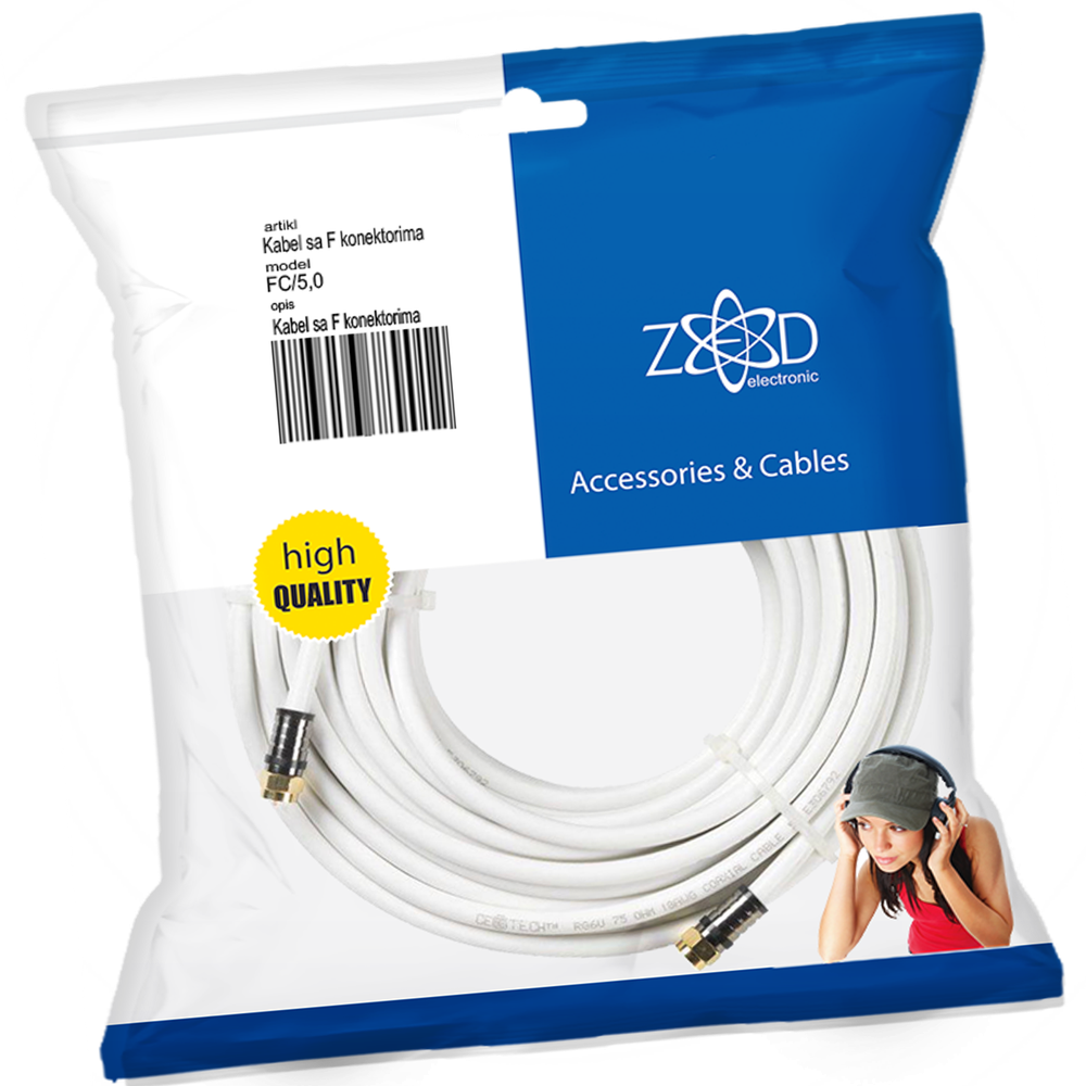 ZED electronic Antenski kabl sa F - konektorima, 5.0 met - FC/5,0 slika 1