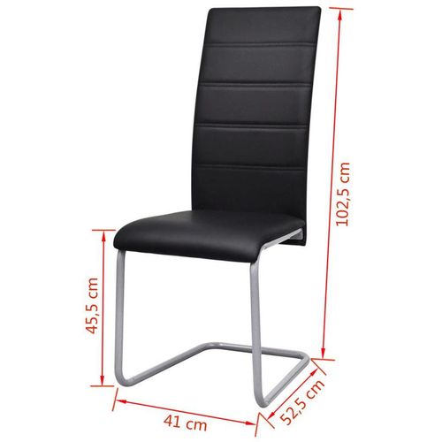 Konzolne blagovaonske stolice od umjetne kože 4 kom crne slika 1