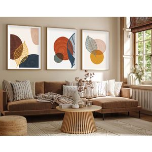 Huhu209 - 50 x 35 Multicolor Decorative Framed MDF Painting (3 Pieces)