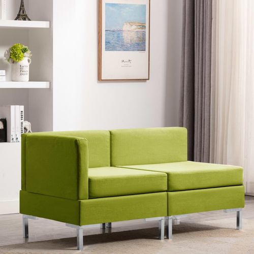 2-dijelni set sofa od tkanine zeleni slika 1