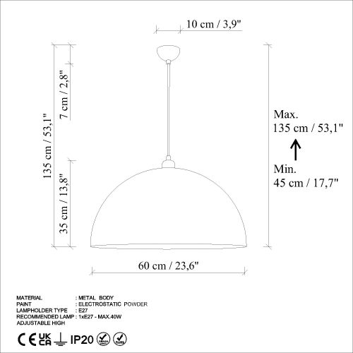 Kure 236 - Orange Orange Chandelier slika 8