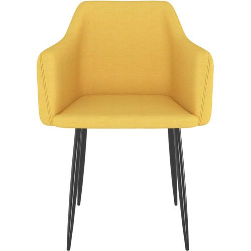 Blagovaonske stolice od tkanine 2 kom žute slika 3