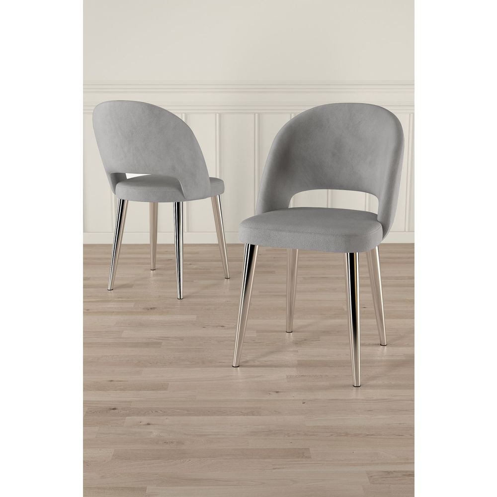 Set Stolica (4 Komada) Pane - Siva, Hrom slika 1