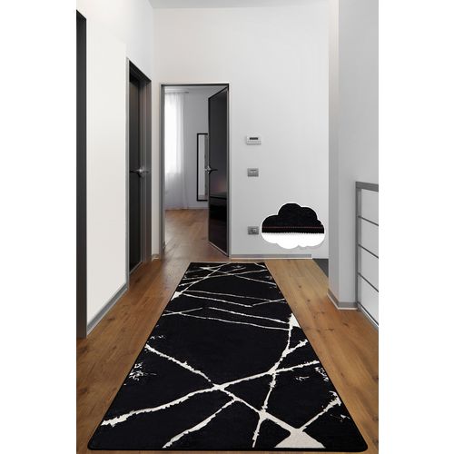 TANKA Staza Broken Black 80X300 BlackWhite Hall Carpet (80 x 300) slika 1