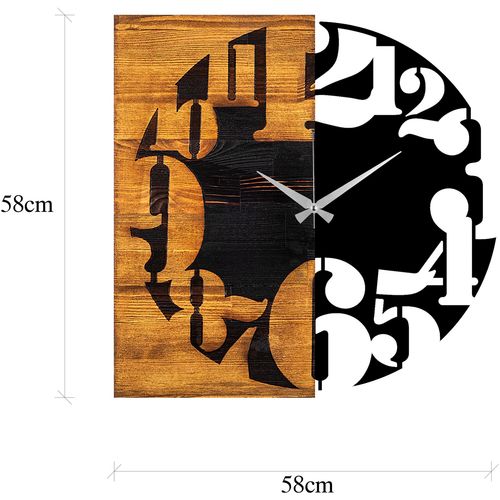 Wallity Ukrasni drveni zidni sat, Wooden Clock 3 slika 7