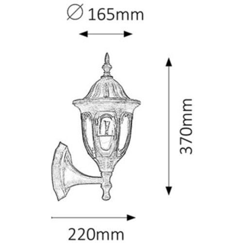 Rabalux Milano spoljna zidna lampa 60W staro zlato IP43 Spoljna rasveta slika 2