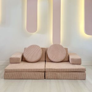 Puzzle - Pink Pink 2-Seat Sofa-Bed