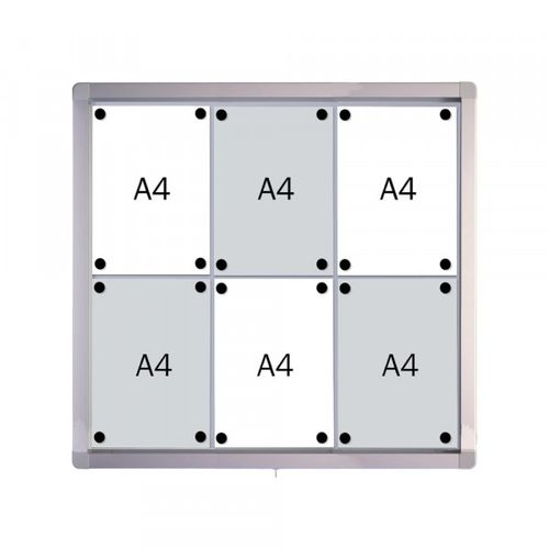 Tabla oglasna 2X3 SK6SE bela magnetna, vodootporna, 6xA4, vrata, staklo slika 2