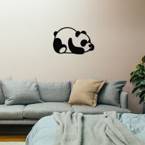 Wallity Panda Metal Decor Black Decorative Metal Wall Accessory