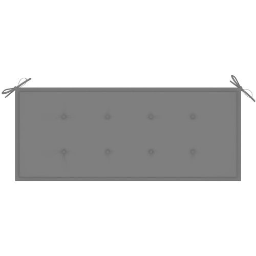 Vrtna klupa sa sivim jastukom 120 cm od masivne tikovine slika 6
