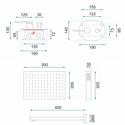 REA tuš set oval chrome box slika 9