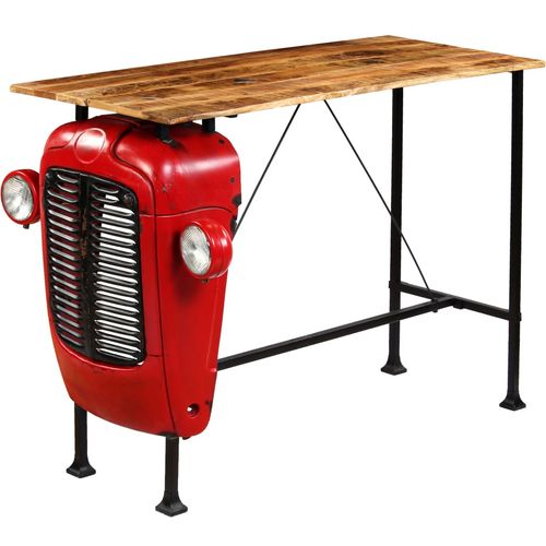 Barski stol u obliku traktora od masivnog drva manga crveni 60 x 150 x 107 cm slika 13