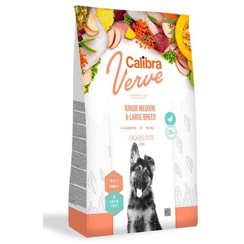 Calibra Dog Verve GF Junior Medium & Large Piletina & Pačetina, hrana za pse 2kg slika 1