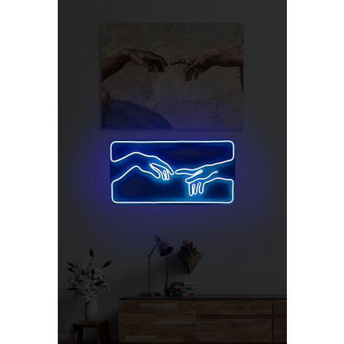 Wallity Ukrasna plastična LED rasvjeta, Creation of Adam - Blue slika 10