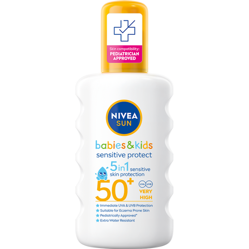 NIVEA SUN Babies & Kids Sensitive Protect sprej za sunčanje SPF 50+, 200 ml slika 1