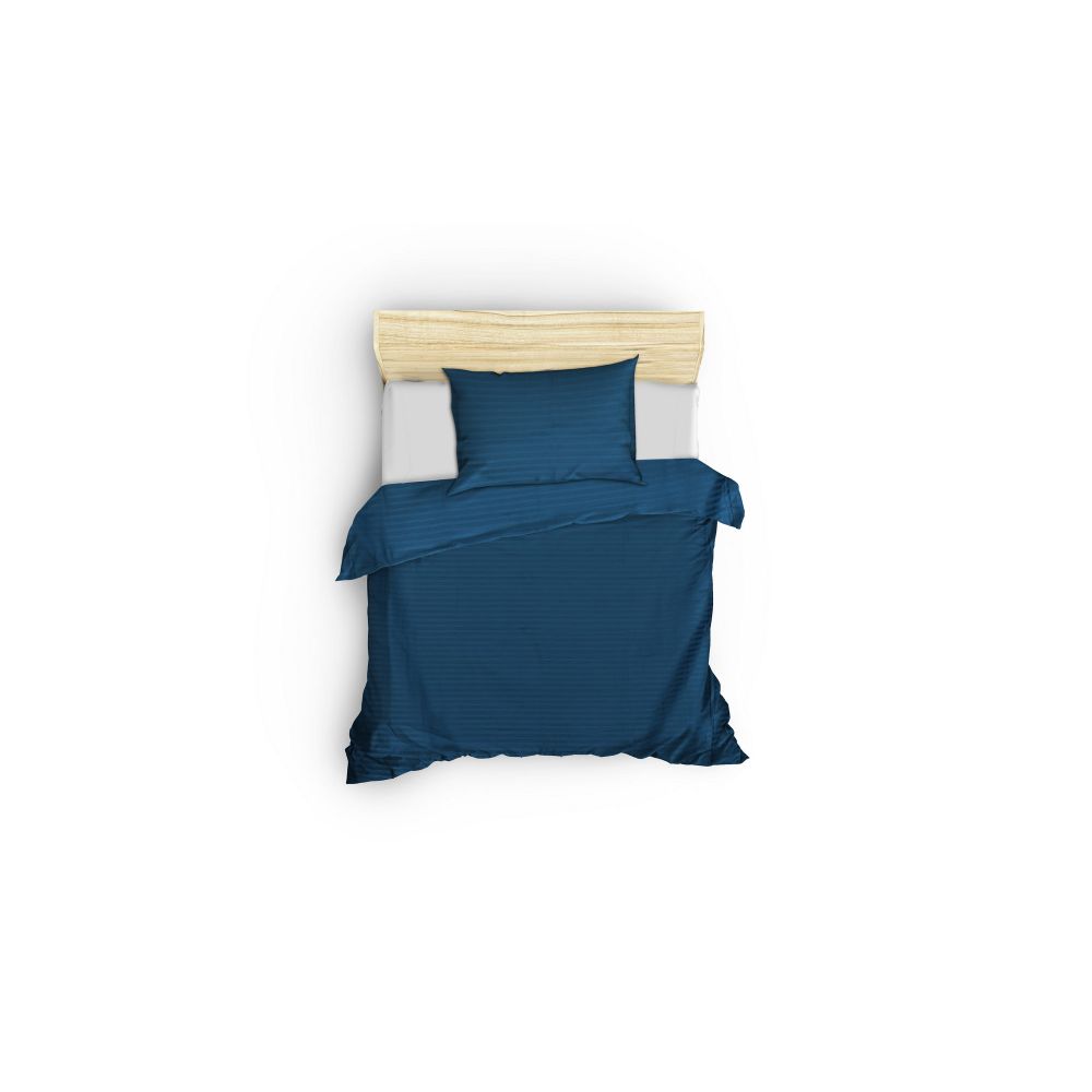 Stripe - Blue Blue Satin Single XXL Quilt Cover Set (DE) slika 2