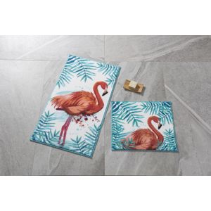 Colourful Cotton Set kupaonskih prostirki (2 komada) Flamingo
