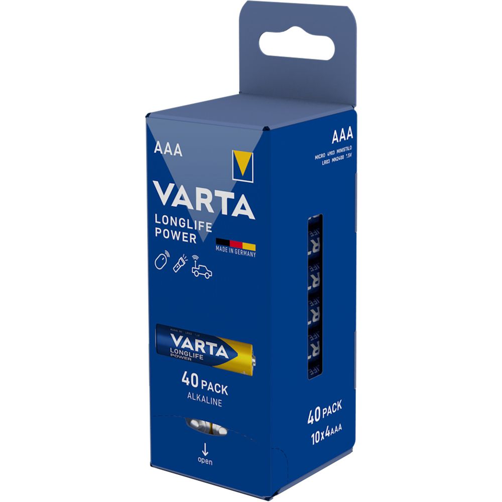 Varta Longlife Power Baterija LR03, AAA, 1,5V 40 kom slika 2