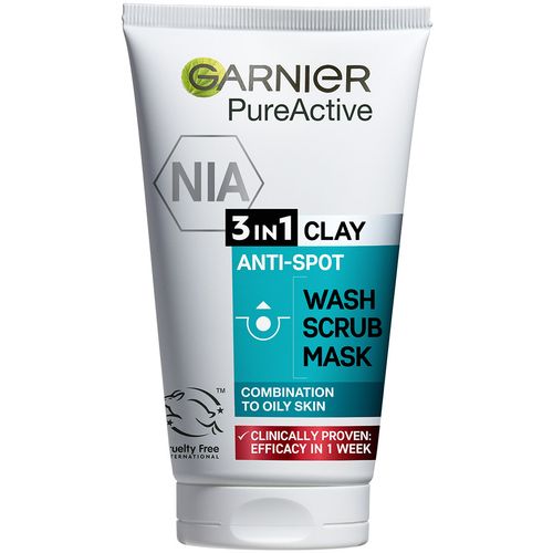 Garnier Pure Active 3u1 clay gel za čIšćenje + piling + maska 150 ml slika 1
