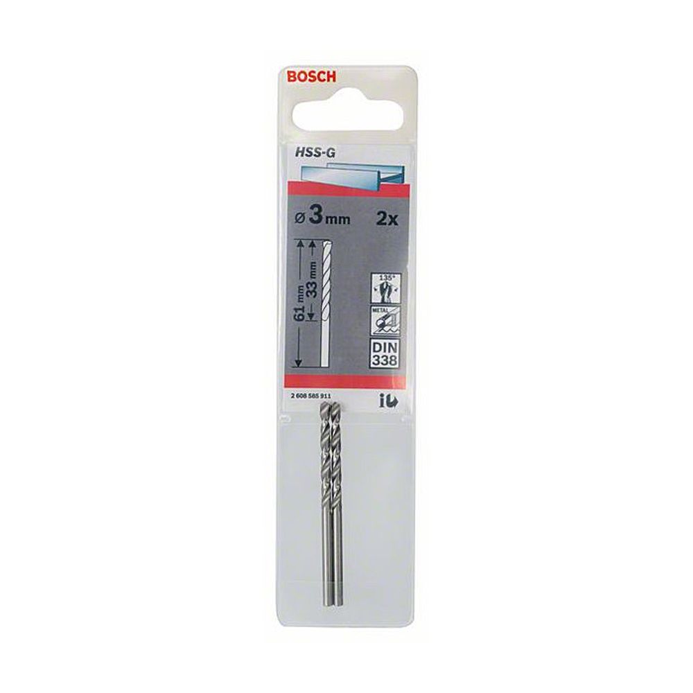 BOSCH Burgija HSS-G 3.0 mm - 2 kom.  slika 2