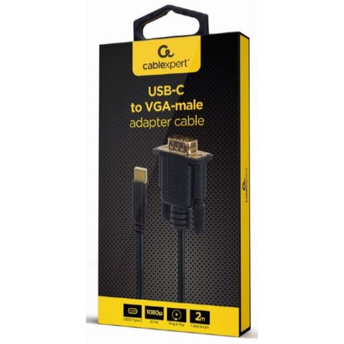 A-CM-VGAM-01 Gembird USB-C to VGA-M adapter, 2 m, black, blister slika 2