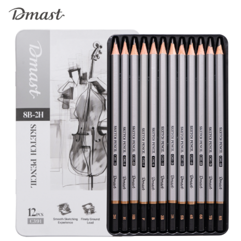 SET OLOVAKA ZA SKICIRANJE DELI U METALNOJ KUTIJI 1/12  DMAST-PEBEO EC391 slika 1