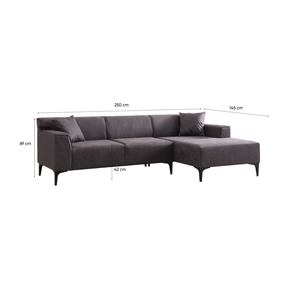 Ugaona Sofa Nova Petra R - boja: antracit slika 9