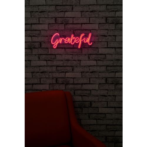 Wallity Ukrasna plastična LED rasvjeta, Grateful - Pink slika 12