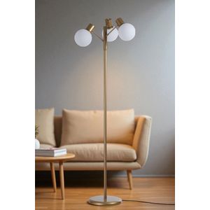 Opviq Podna lampa 234, Bijela, Zlatna