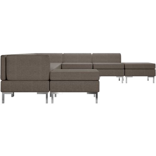 9-dijelni set sofa od tkanine smeđe-sivi slika 21