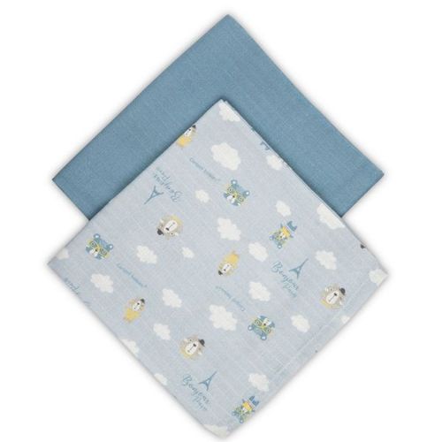 Canpol Babies Muslin (Pelena 70X70Cm) Bonjour Paris Blue - 2Kom slika 4