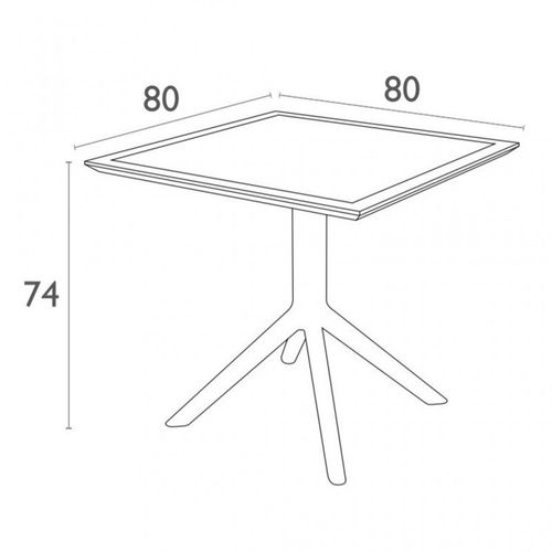 Stol za terasu — CONTRACT • 80 cm × 80 cm slika 2