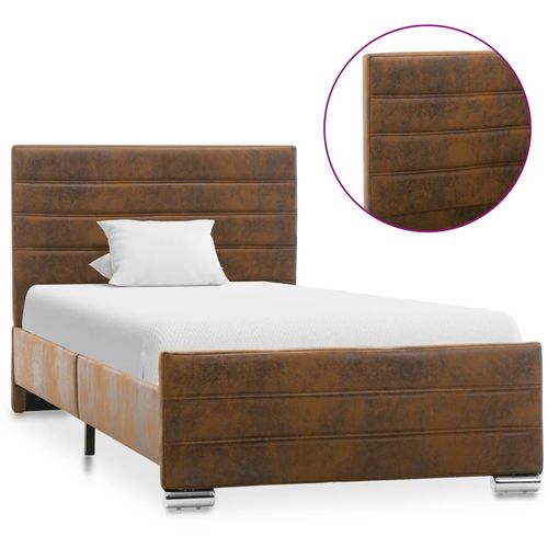 Okvir za krevet od umjetne brušene kože smeđi 90 x 200 cm slika 1