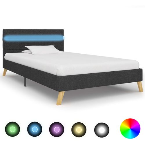 Okvir za krevet od tkanine LED tamnosivi 100 x 200 cm slika 3