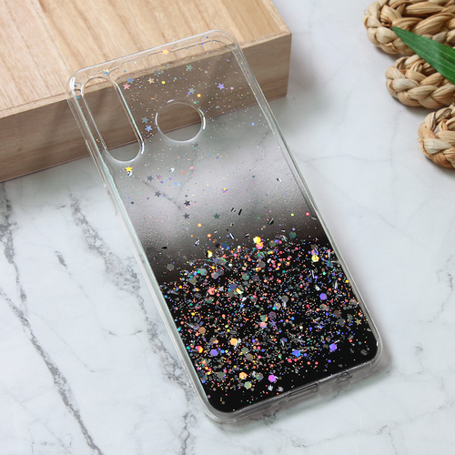 Torbica Silikonska Glitter za Huawei P30 Lite crna slika 1