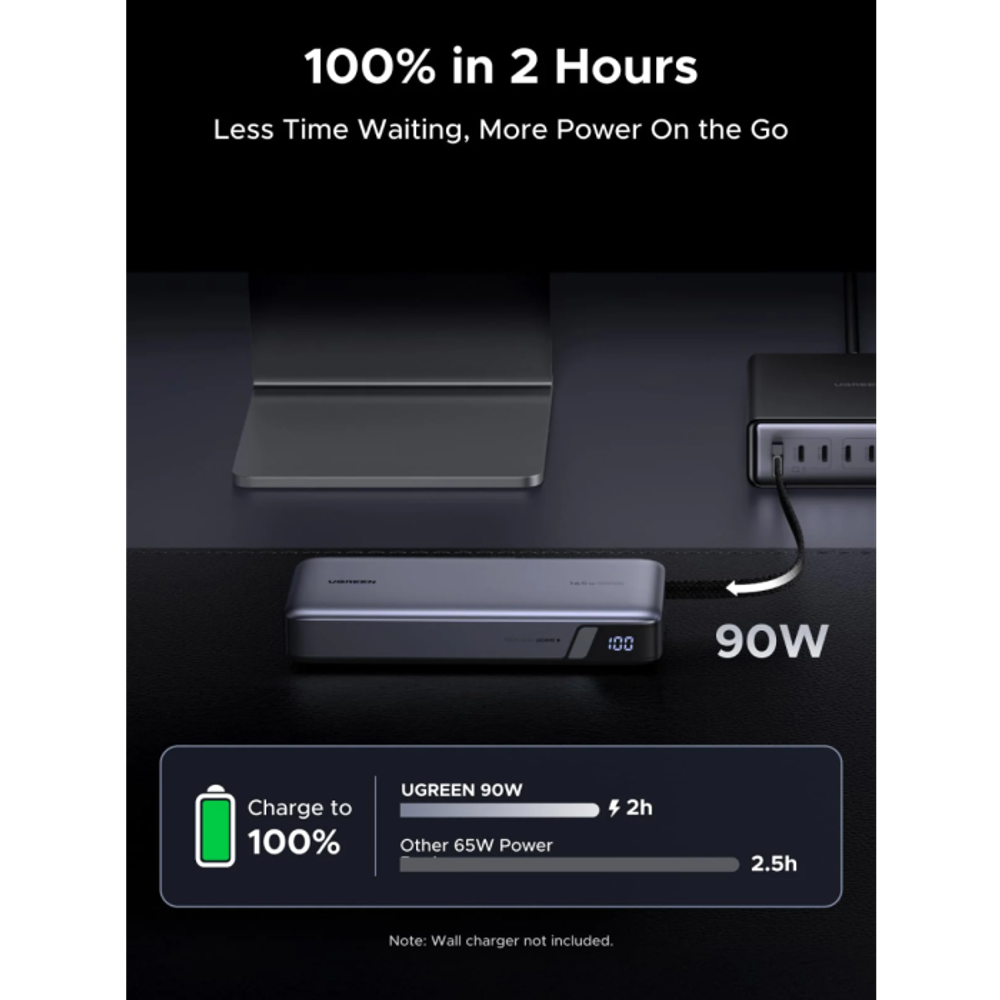Ugreen Nexode 165W 25000mAh prijenosna baterija s ugrađenim kabelom slika 8