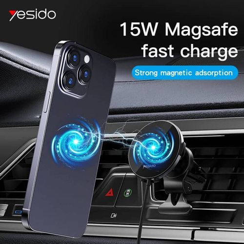 Yesido - Držač za automobil (C131) - MagSafe držač sa bežićnim punjenjem za ventilacijski otvor - crni slika 2