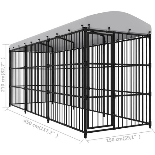 Vanjski kavez za pse s krovom 450 x 150 x 210 cm slika 7