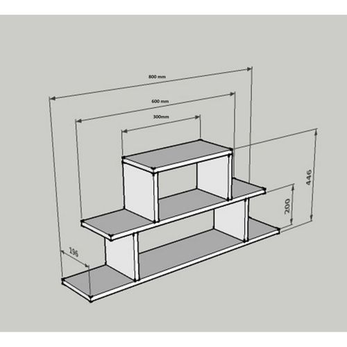 Nell - Walnut Walnut Wall Shelf slika 4