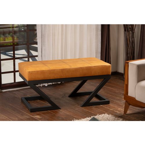 Ago Metal Profil Ayaklı - Mustard Mustard Pouffe slika 1