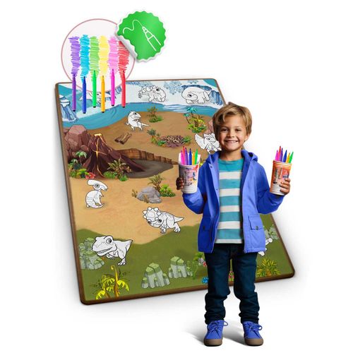 Ricokids model RK-344 XXL podloga za bojanje + flomasteri GRATIS 120 x 90 x 0,3 cm, dinosaur slika 4